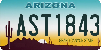 AZ license plate AST1843