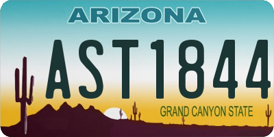 AZ license plate AST1844