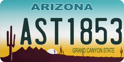 AZ license plate AST1853
