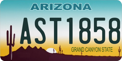 AZ license plate AST1858