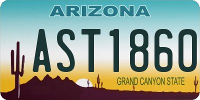 AZ license plate AST1860