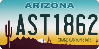 AZ license plate AST1862