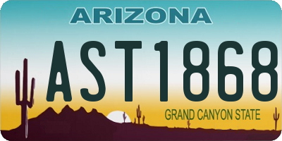 AZ license plate AST1868