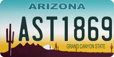 AZ license plate AST1869
