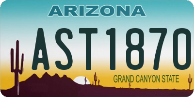 AZ license plate AST1870
