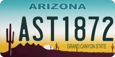 AZ license plate AST1872