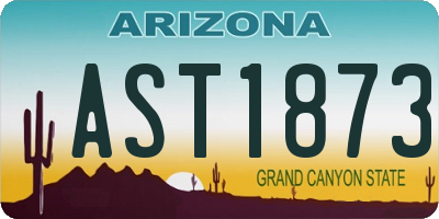 AZ license plate AST1873