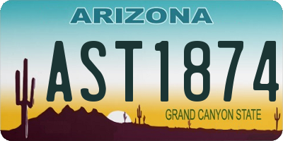 AZ license plate AST1874
