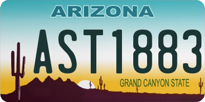 AZ license plate AST1883