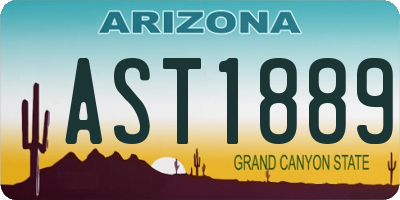 AZ license plate AST1889