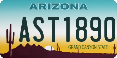 AZ license plate AST1890