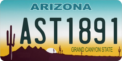 AZ license plate AST1891