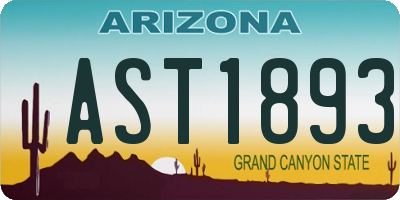 AZ license plate AST1893