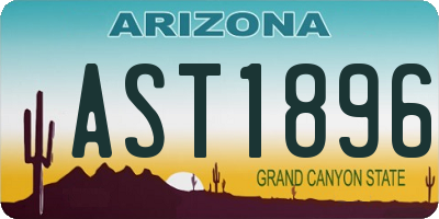AZ license plate AST1896