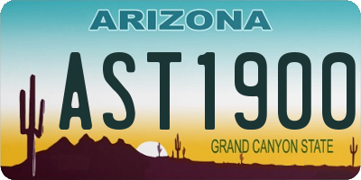 AZ license plate AST1900