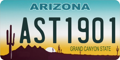 AZ license plate AST1901