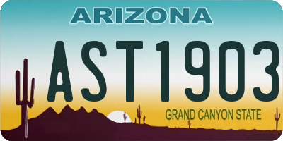 AZ license plate AST1903
