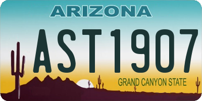 AZ license plate AST1907
