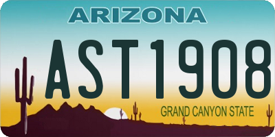 AZ license plate AST1908
