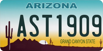 AZ license plate AST1909