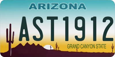AZ license plate AST1912