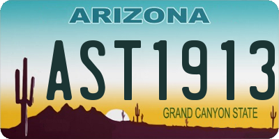 AZ license plate AST1913