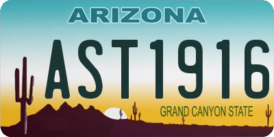 AZ license plate AST1916