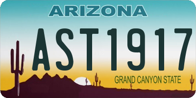 AZ license plate AST1917