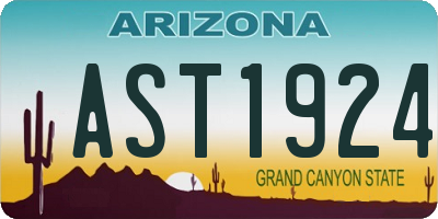 AZ license plate AST1924