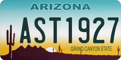 AZ license plate AST1927