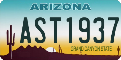 AZ license plate AST1937