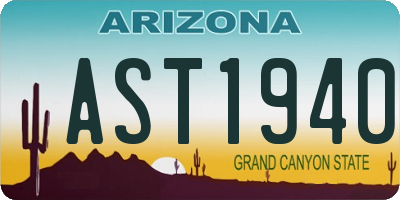 AZ license plate AST1940