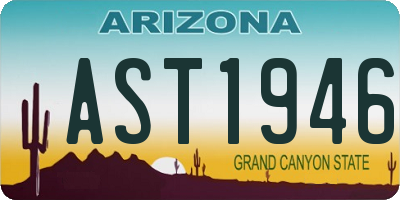 AZ license plate AST1946