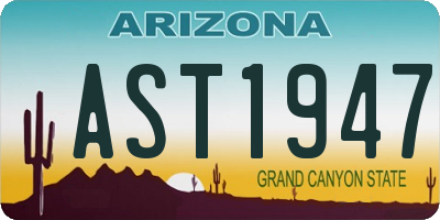AZ license plate AST1947