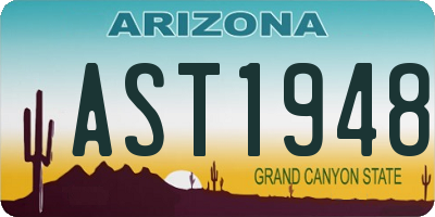 AZ license plate AST1948