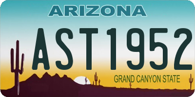 AZ license plate AST1952