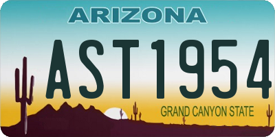 AZ license plate AST1954