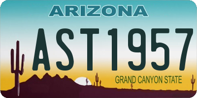 AZ license plate AST1957