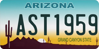 AZ license plate AST1959