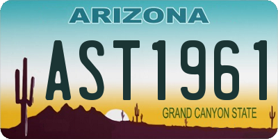 AZ license plate AST1961