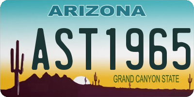 AZ license plate AST1965