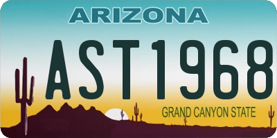 AZ license plate AST1968