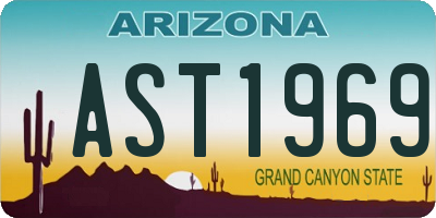 AZ license plate AST1969