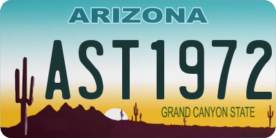 AZ license plate AST1972