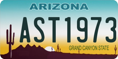 AZ license plate AST1973