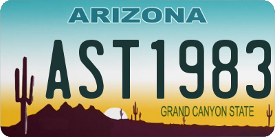 AZ license plate AST1983