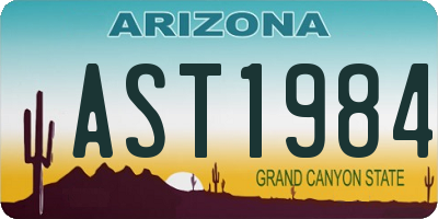 AZ license plate AST1984