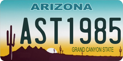 AZ license plate AST1985