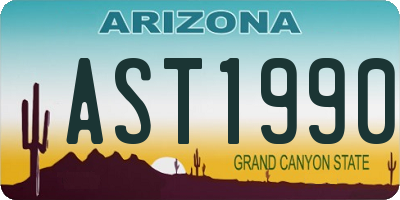 AZ license plate AST1990