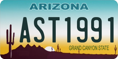 AZ license plate AST1991